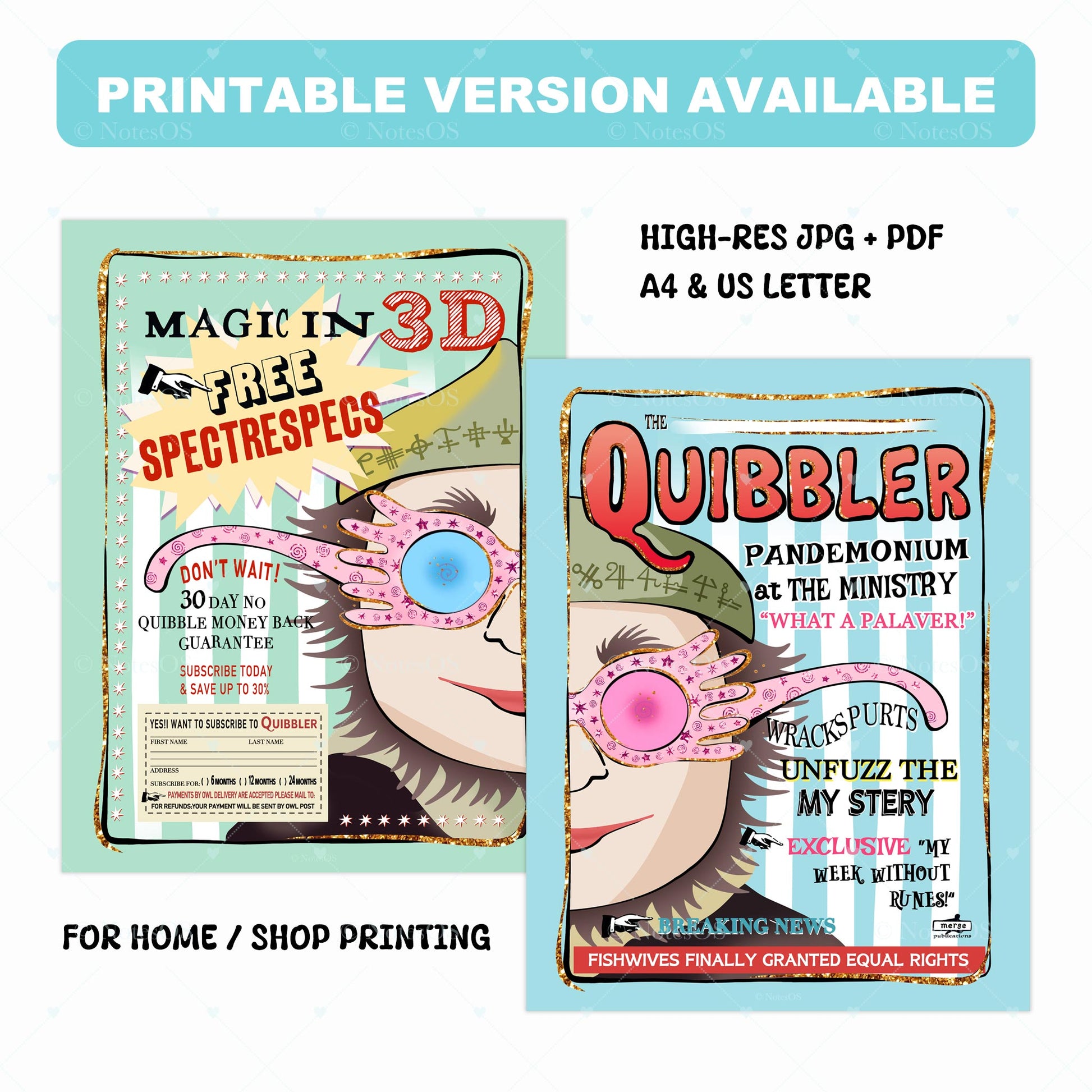 ✨ Quibbler Classic Cover - Digital & Printable