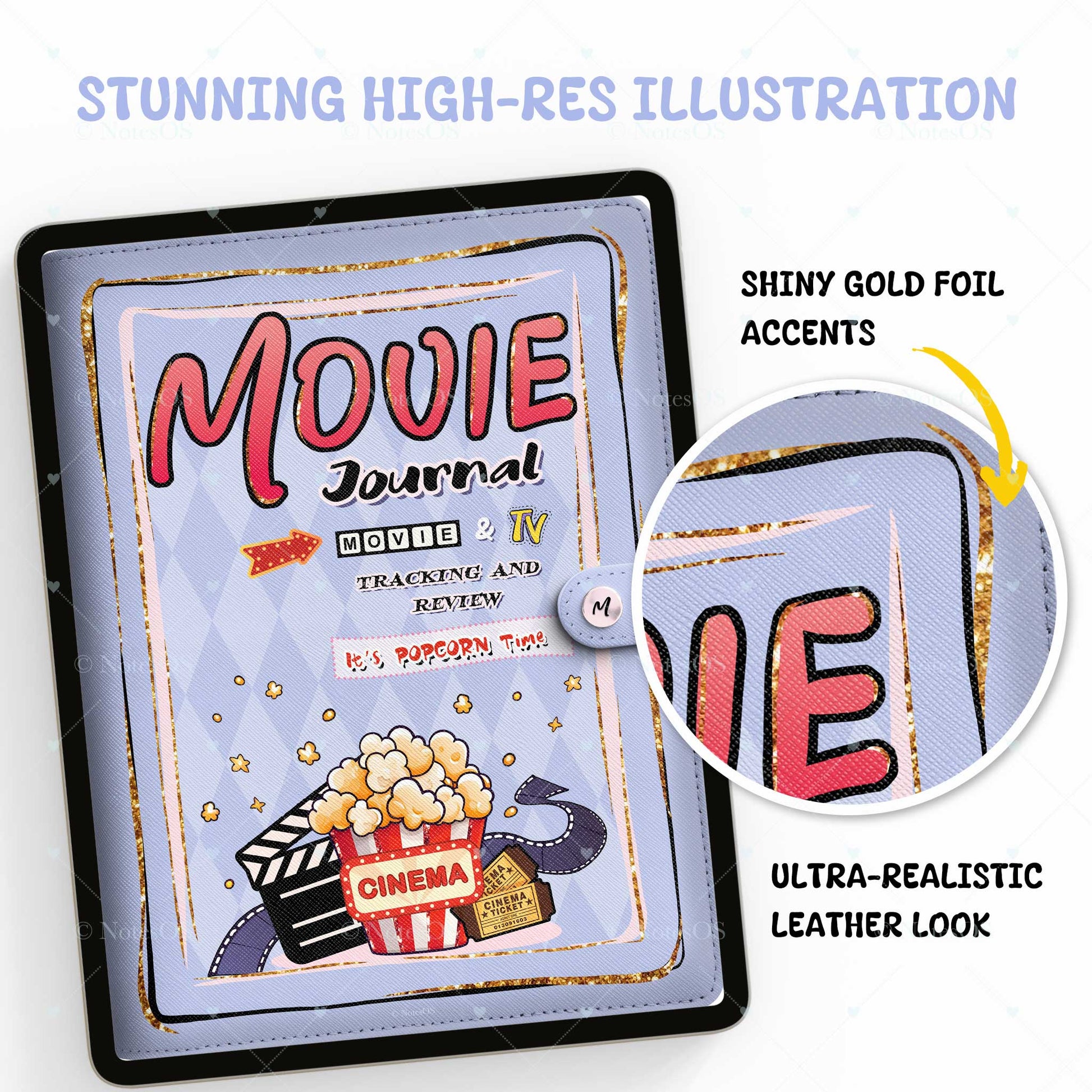 🍿 Movie Journal Cover - Digital & Printable