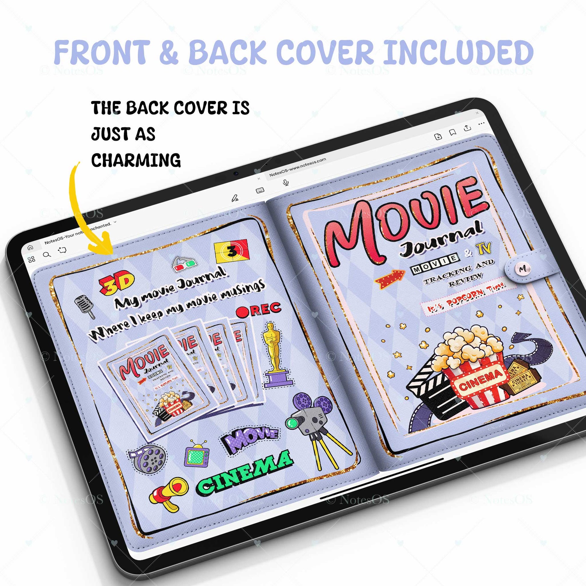 🍿 Movie Journal Cover - Digital & Printable