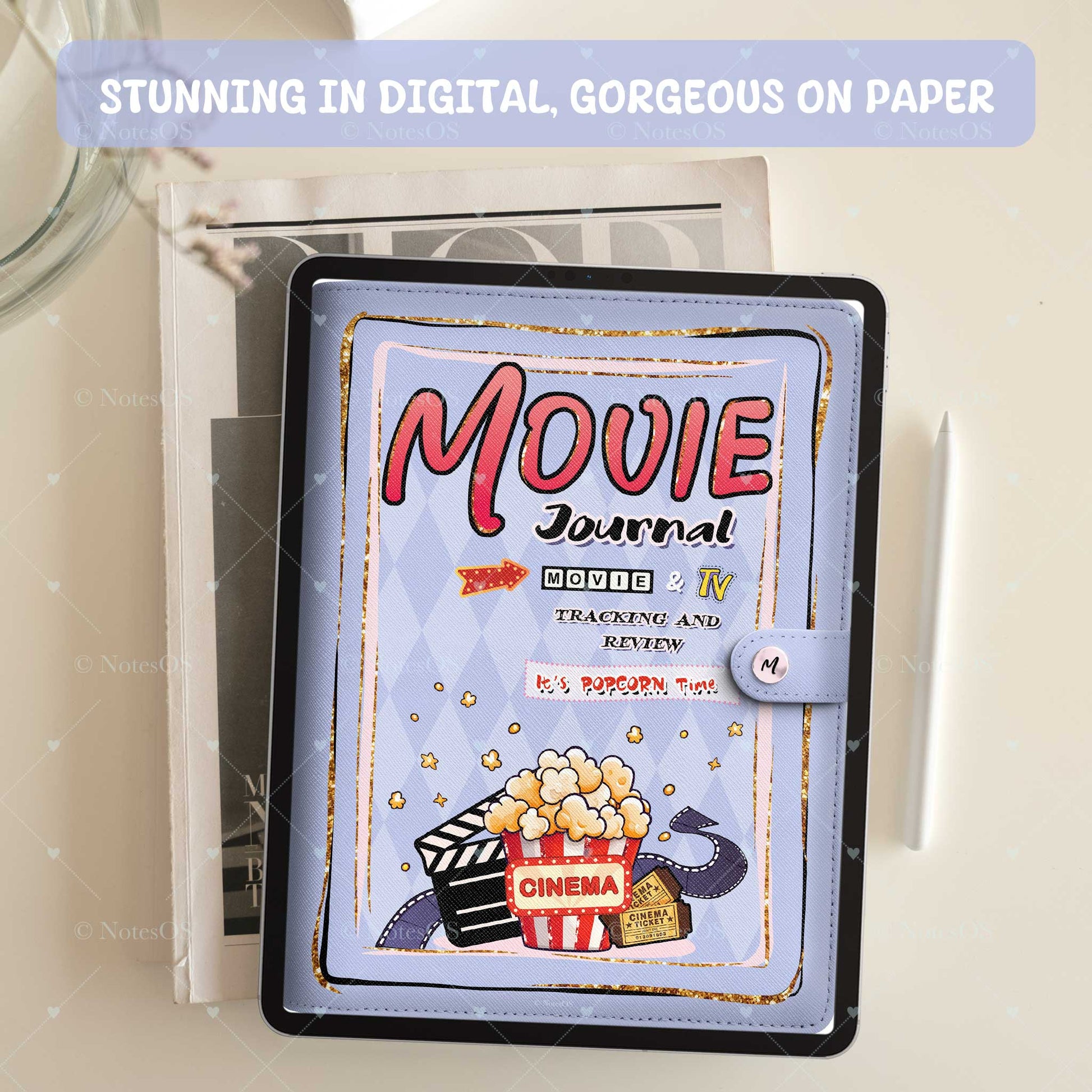 🍿 Movie Journal Cover - Digital & Printable