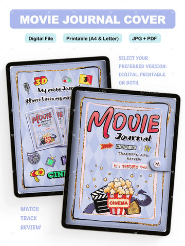 Movie Journal cover with '3D' and 'Cinema' graphics on a white background
