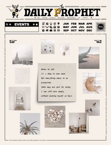 Cover of 'The Daily Prophet' with a collage of images and text.