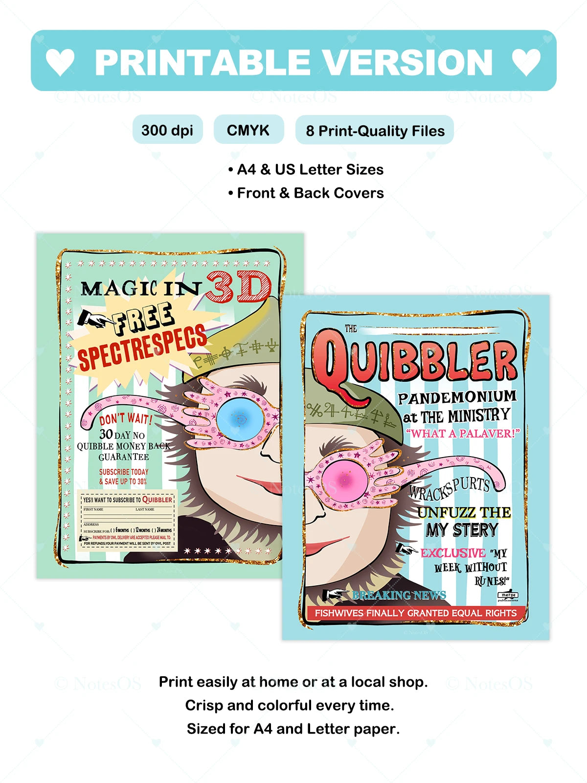 ✨ Quibbler Classic Cover - Digital & Printable