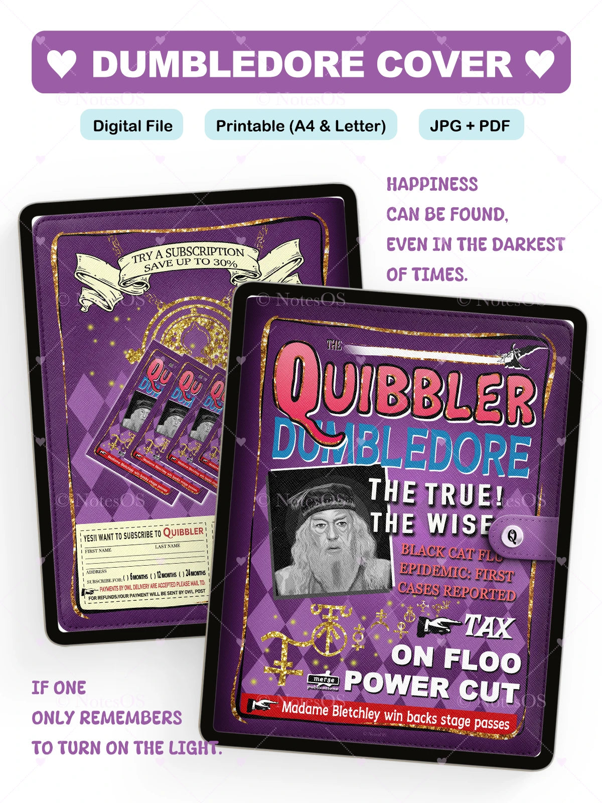 🧙‍♂️ Dumbledore Cover - Digital & Printable