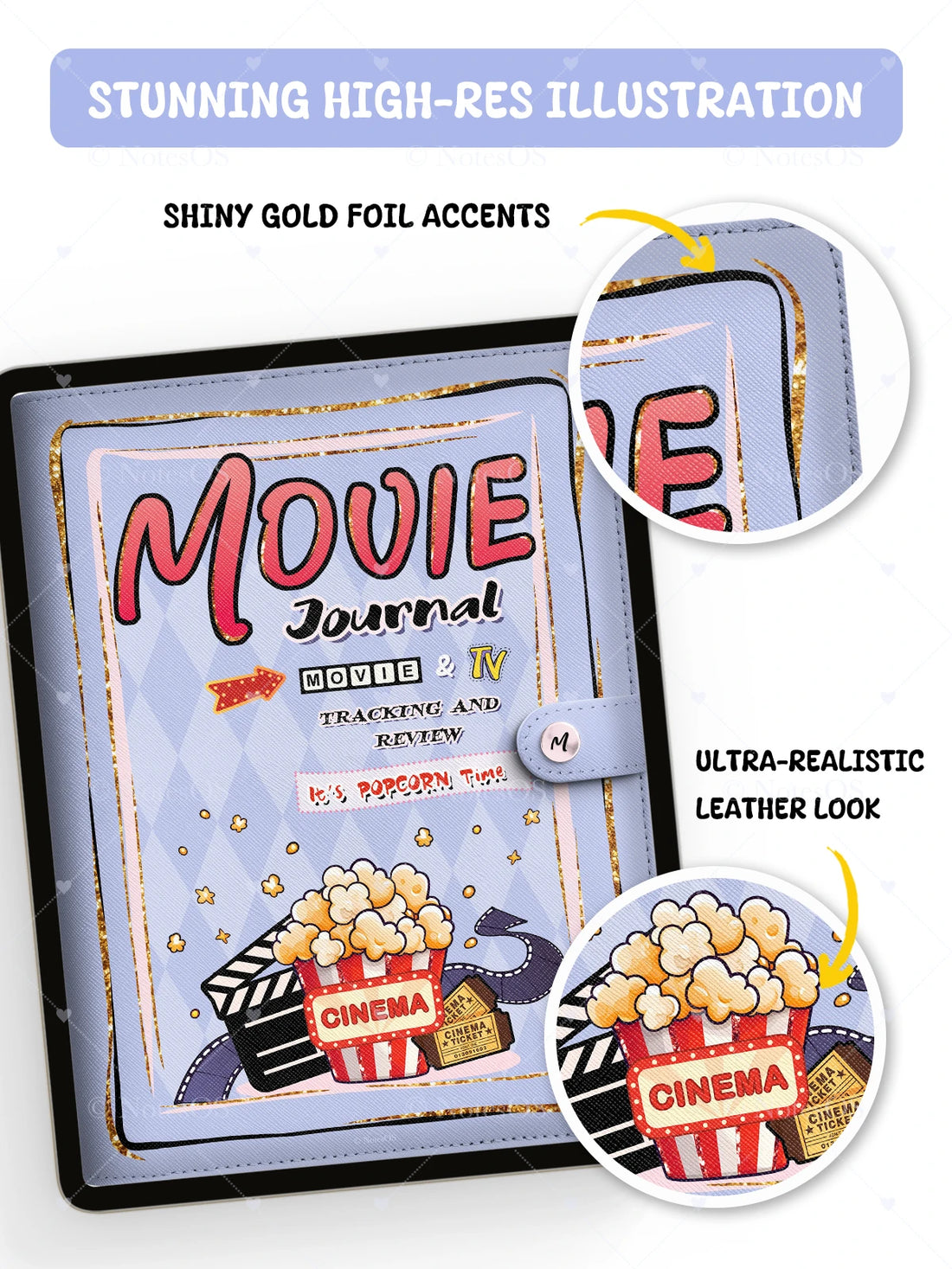 Movie Journal cover with '3D' and 'Cinema' graphics on a white background