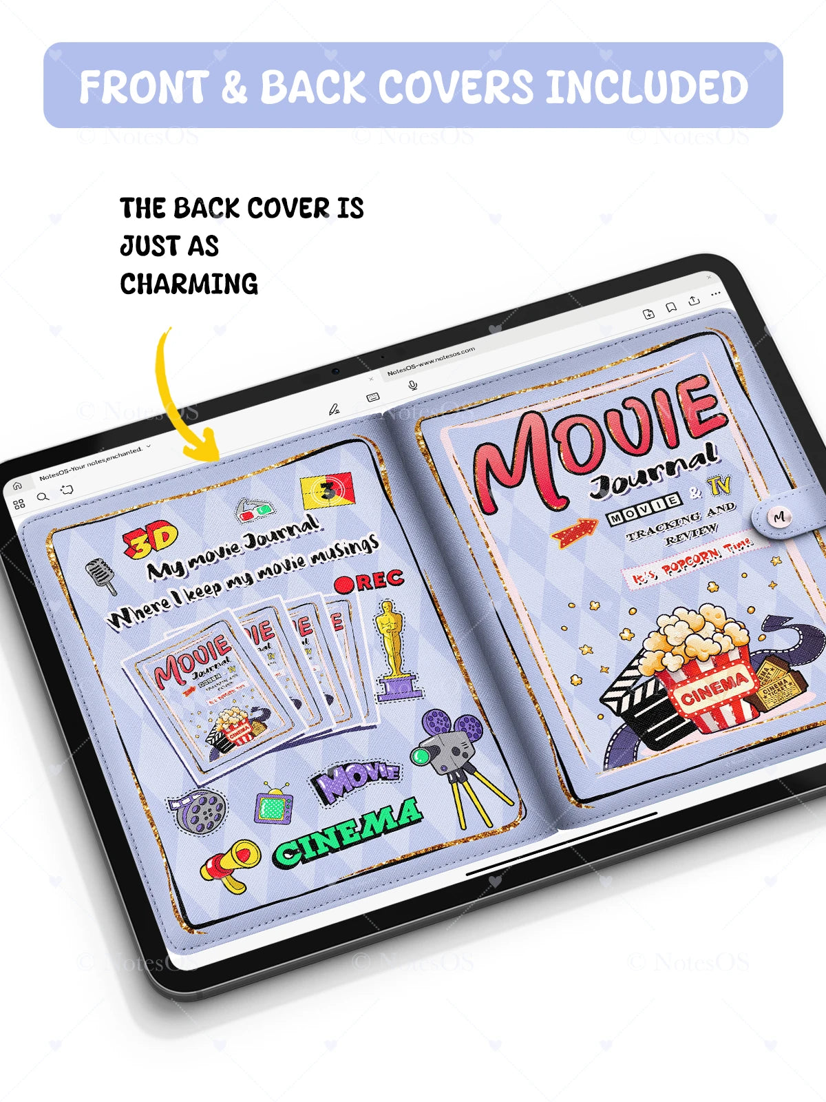 🍿 Movie Journal Cover- Digital & Printable