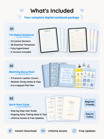 12-Section Digital Notebook — Blue Edition