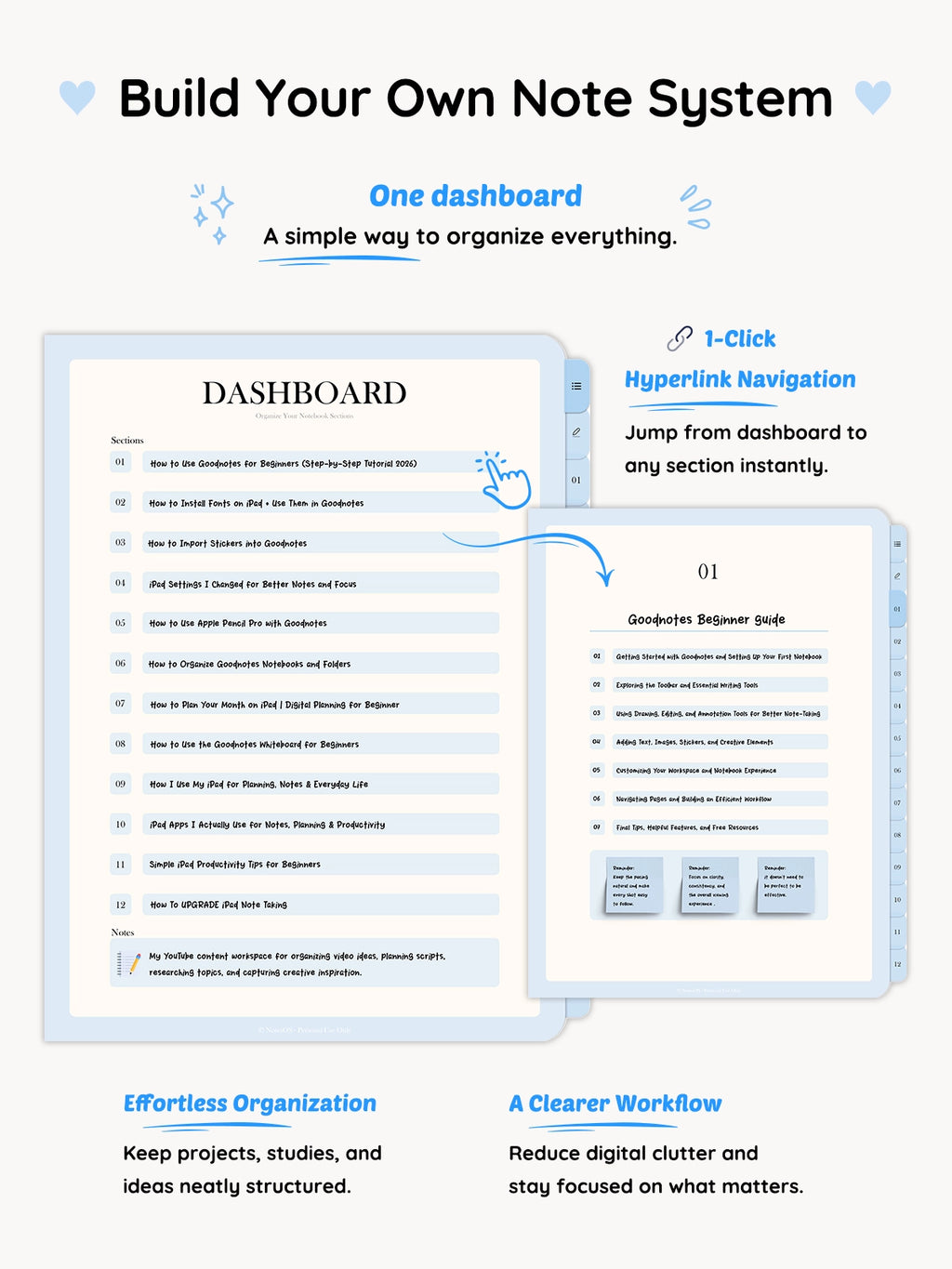 12-Section Digital Notebook — Blue Edition