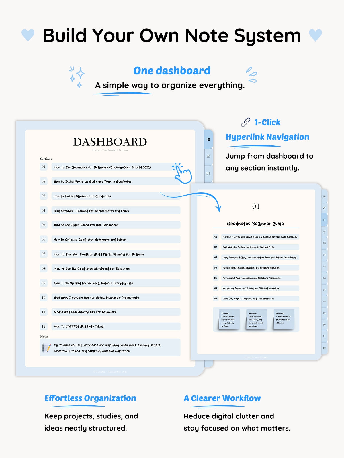 12-Section Digital Notebook — Blue Edition