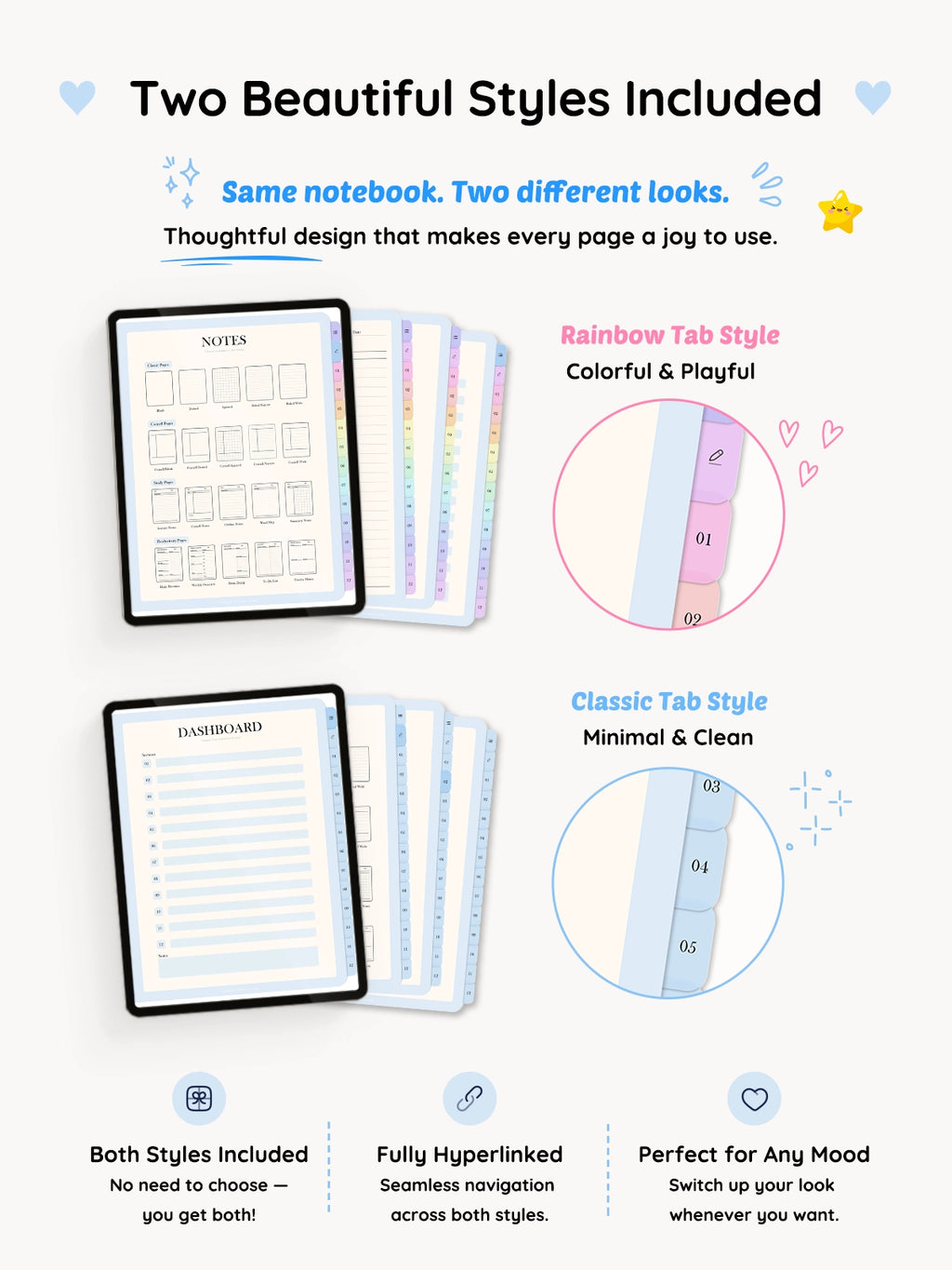 12-Section Digital Notebook — Blue Edition