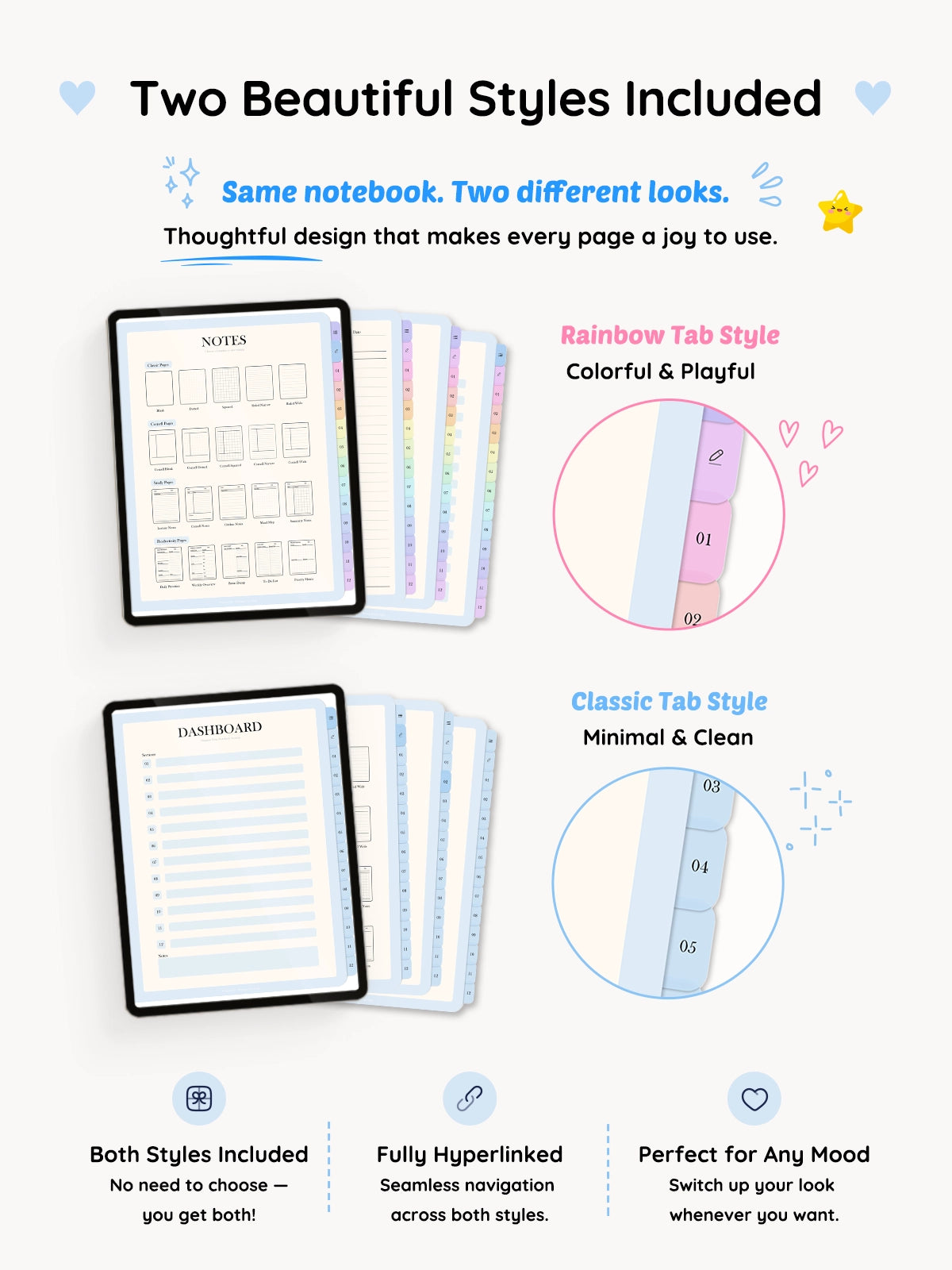 12-Section Digital Notebook — Blue Edition