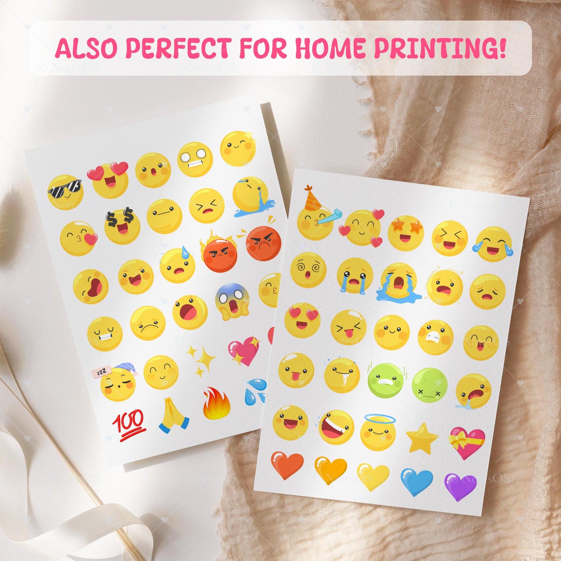 💛 Kawaii Emoji Stickers – Digital PNG Pack