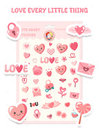 💖 Cute Heart Stickers – Digital PNG Pack