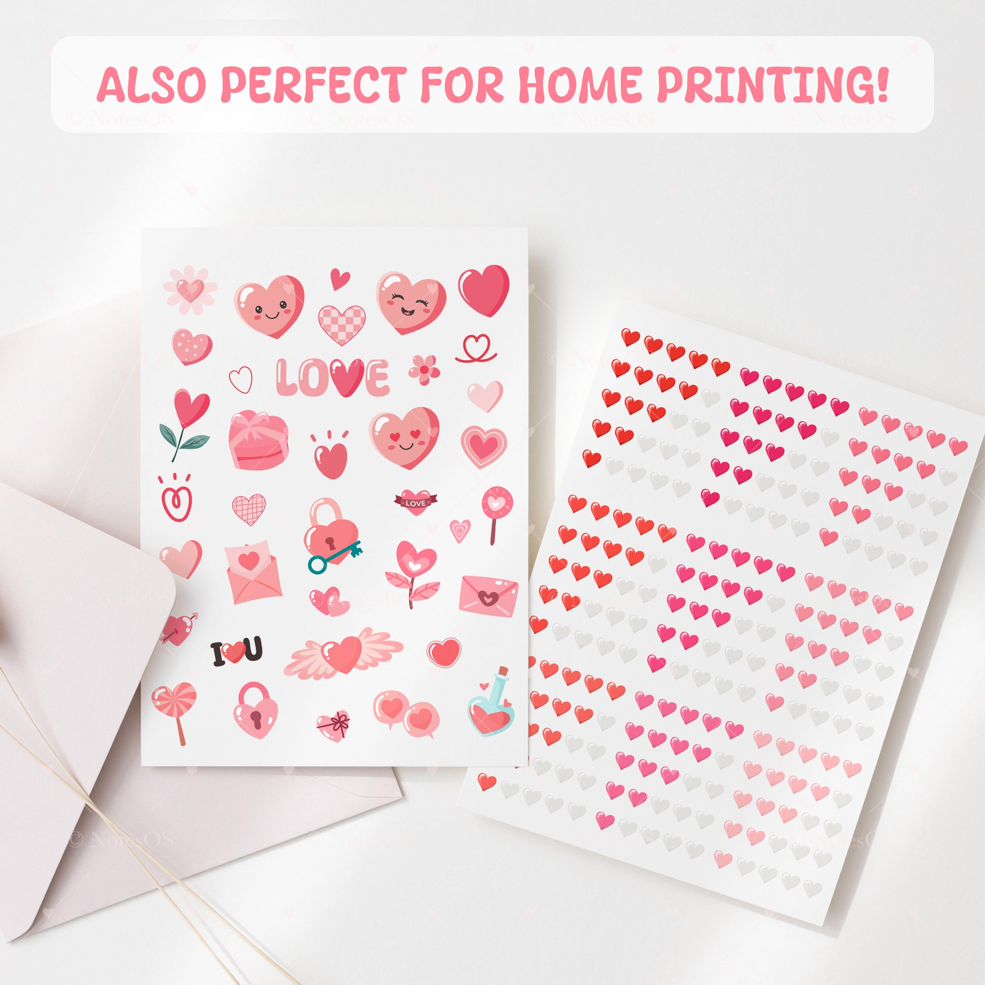 💖 Cute Heart Stickers – Digital PNG Pack