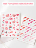 💖 Cute Heart Stickers – Digital PNG Pack