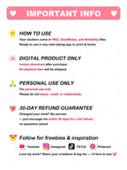 💖 Cute Heart Stickers – Digital PNG Pack