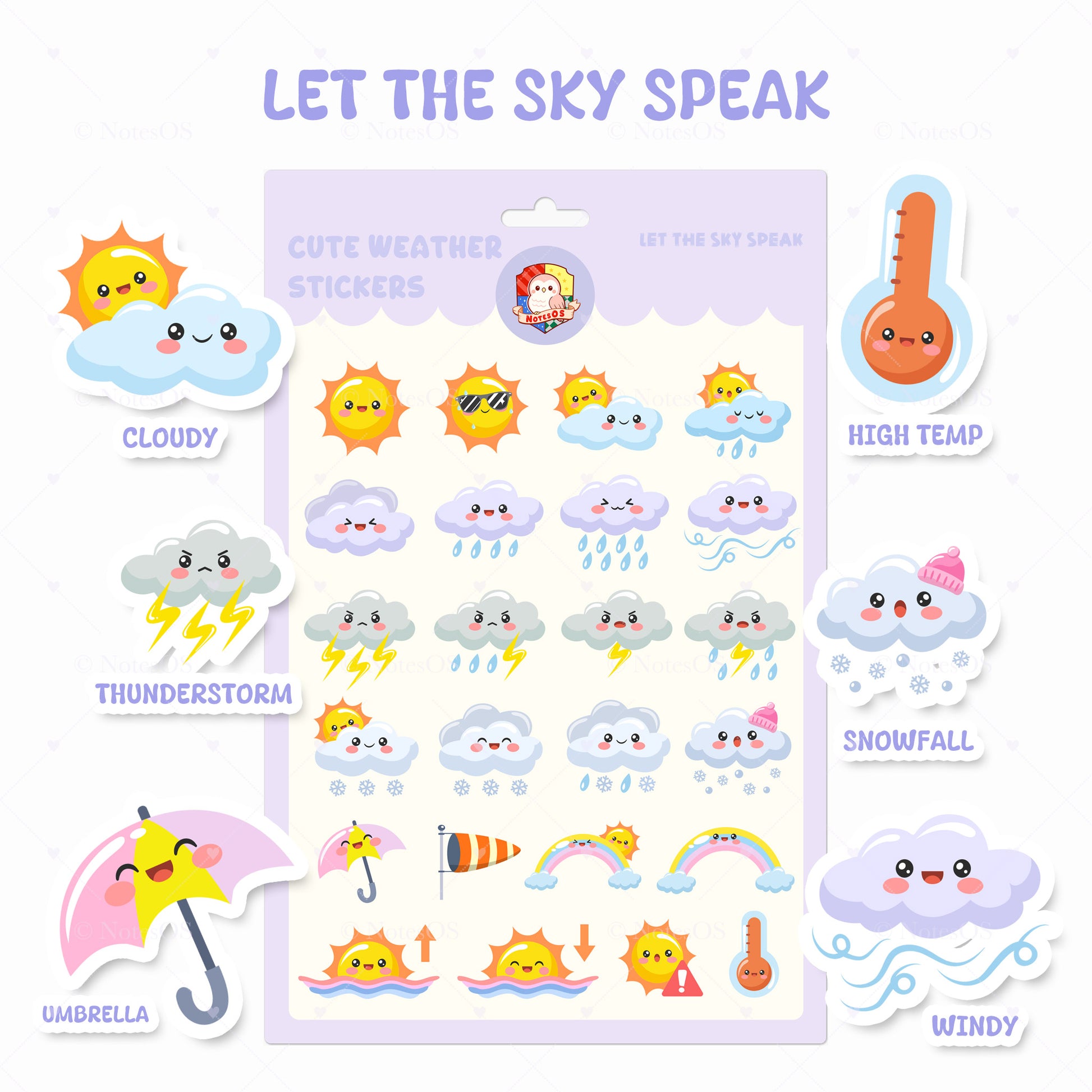 ☔️ Cute Weather Stickers – Digital PNG Pack
