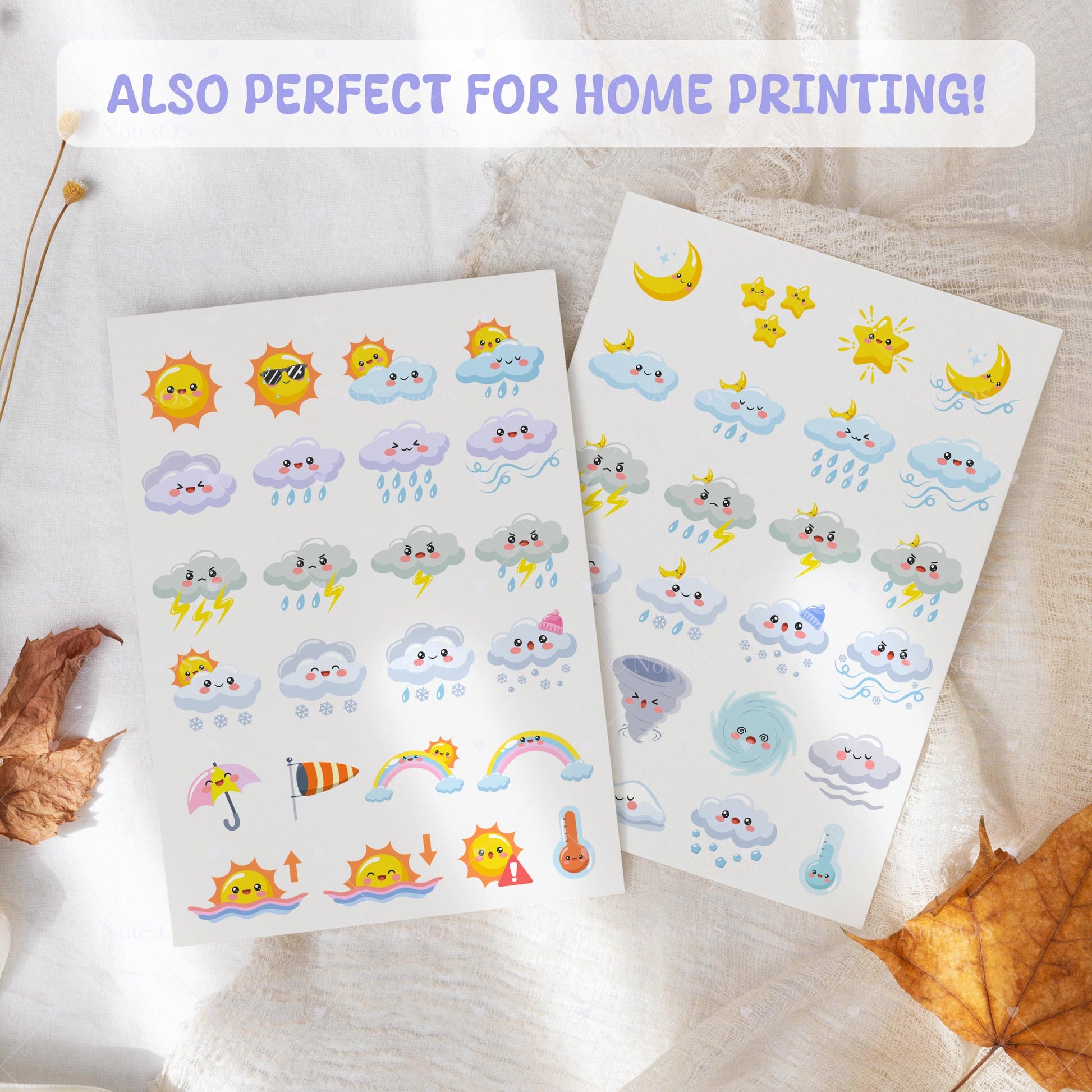 ☔️ Cute Weather Stickers – Digital PNG Pack